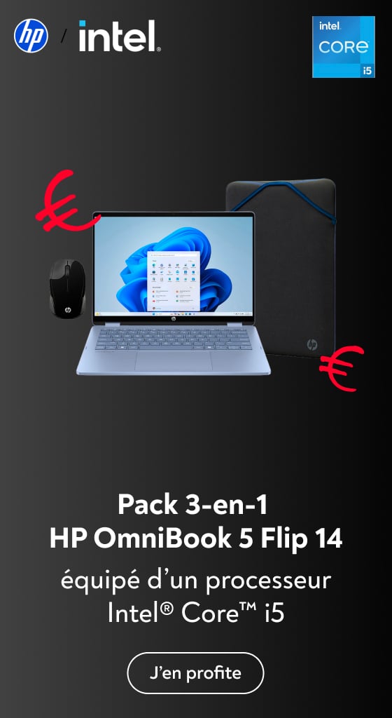 Pack 3-en-1 HP OmniBook 5 Flip 14  quip dun processeur Intel Core i5