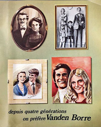 Vanden Borre-brochure met 4 generaties Vanden Borre-klanten.