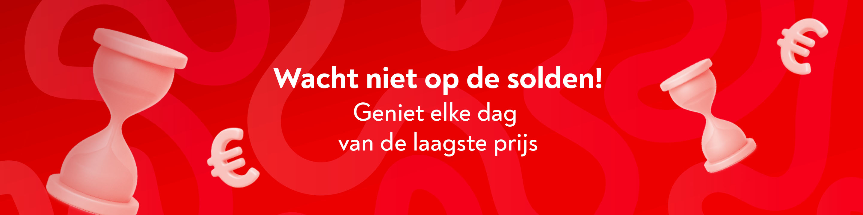 Rode banner met twee eurotekens en twee zandlopers