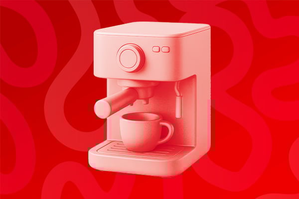 Une machine  expresso sur un fond rouge