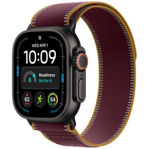 APPLE Watch Ultra 4 GPS   Cellular 49mm Black Titanium Case with Burgundy Trail Loop - M/L