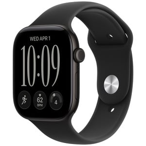 APPLE Watch Series 12 GPS 46mm Black Aluminium Case with Black Sport Band - M/L
