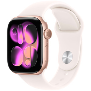 APPLE WATCH SERIES 11GPS42MMOR ROSE BOTIER ALUMINIUM AVEC BRACELET SPORT ROSE TENDRE - S/M