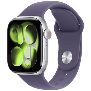 APPLE WATCH SERIES 11GPS42MMARGENT BOTIER ALUMINIUM AVEC BRACELET SPORT BRUME VIOLETTE - S/M
