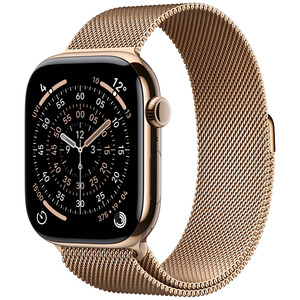 APPLE WATCH SERIES 11GPS + CELLULAR 46MMBOTIER TITANE OR AVEC BRACELET MILANAIS OR - M/L