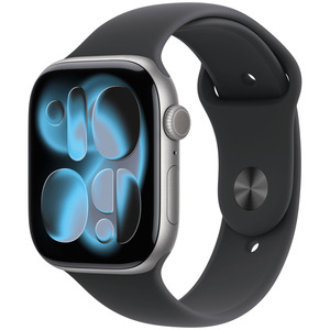 APPLE WATCH SERIES 11GPS + CELLULAR 46MM GRIS SIDRAL BOTIER ALUMINIUM AVEC BRACELET SPORT NOIR - M/L