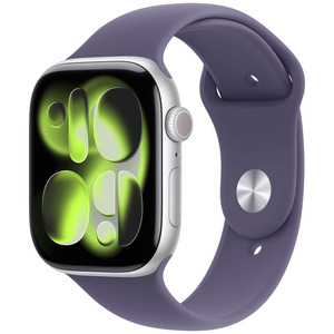 APPLE WATCH SERIES 11GPS46MMARGENT BOTIER ALUMINIUM AVEC BRACELET SPORT BRUME VIOLETTE - M/L
