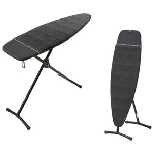 BRABANTIA TABLE A REPASSER ET A VAPEUR BRABANTIA D - 2 EN 1- POUR REPASSAGE HORIZONTAL ET DEFROISSAGE VERTICAL - 135 x 45 CM - DENIM BLACK