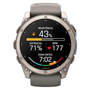 GARMIN FENIX 9 47 MM TITANIUM WITH PEBBLE GRAY SILICONE BAND