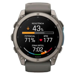GARMIN FENIX 9 51 MM TITANIUM WITH PEBBLE GRAY SILICONE BAND