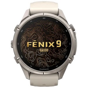 GARMIN FENIX 9 PRO 43 MM TITANIUM WITH FOG GRAY/DARK SANDSTONE SILICONE BAND