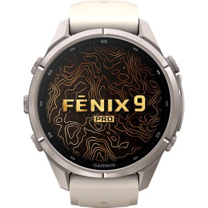 GARMIN FENIX 9 PRO INREACH, 43 MM TITANIUM WITH FOG GRAY/DARK SANDSTONE SILICONE BAND
