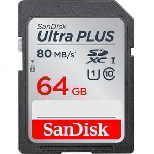Carte SD, micro-SD ou autre carte m�moire SANDISK SDXC ULTRA PLUS 64GB