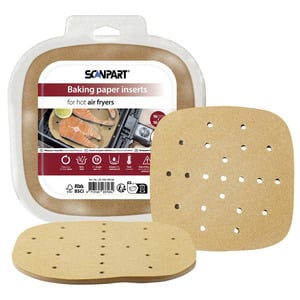 SCANPART Bakpapier Airfryer - Vierkant - Geperforeerd - 16 cm