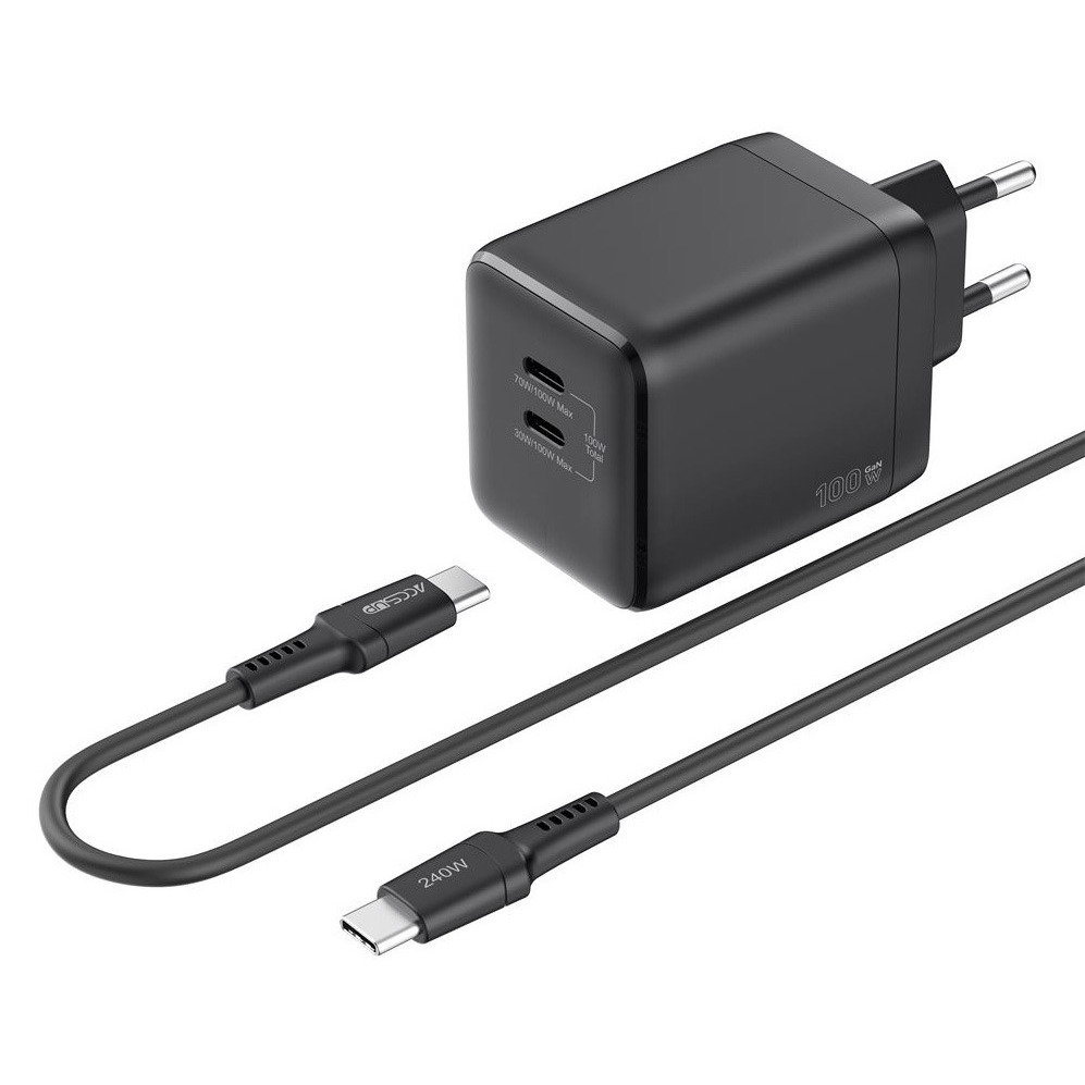 ACCSUP DUAL USB-C GAN 100W+CABLE