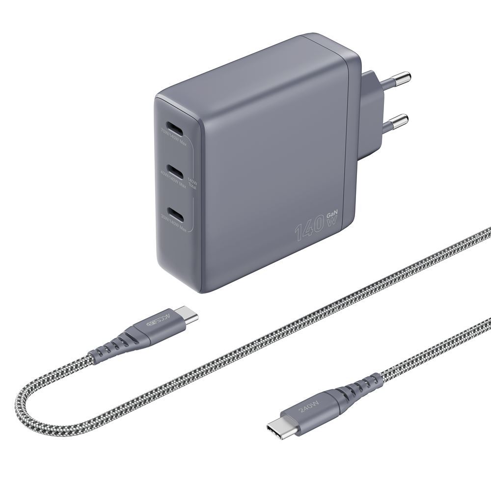 ACCSUP USB-C x3 GAN 140W + CABLE