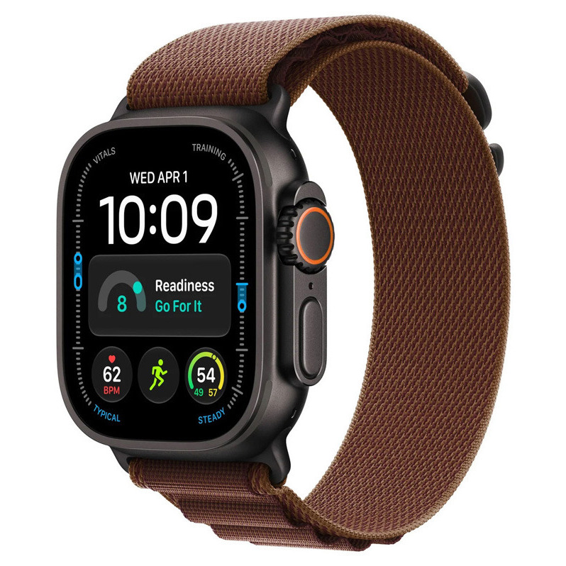APPLE Watch Ultra 4 GPS Cellular 49mm Black Titanium Case with Burgundy Alpine Loop - M