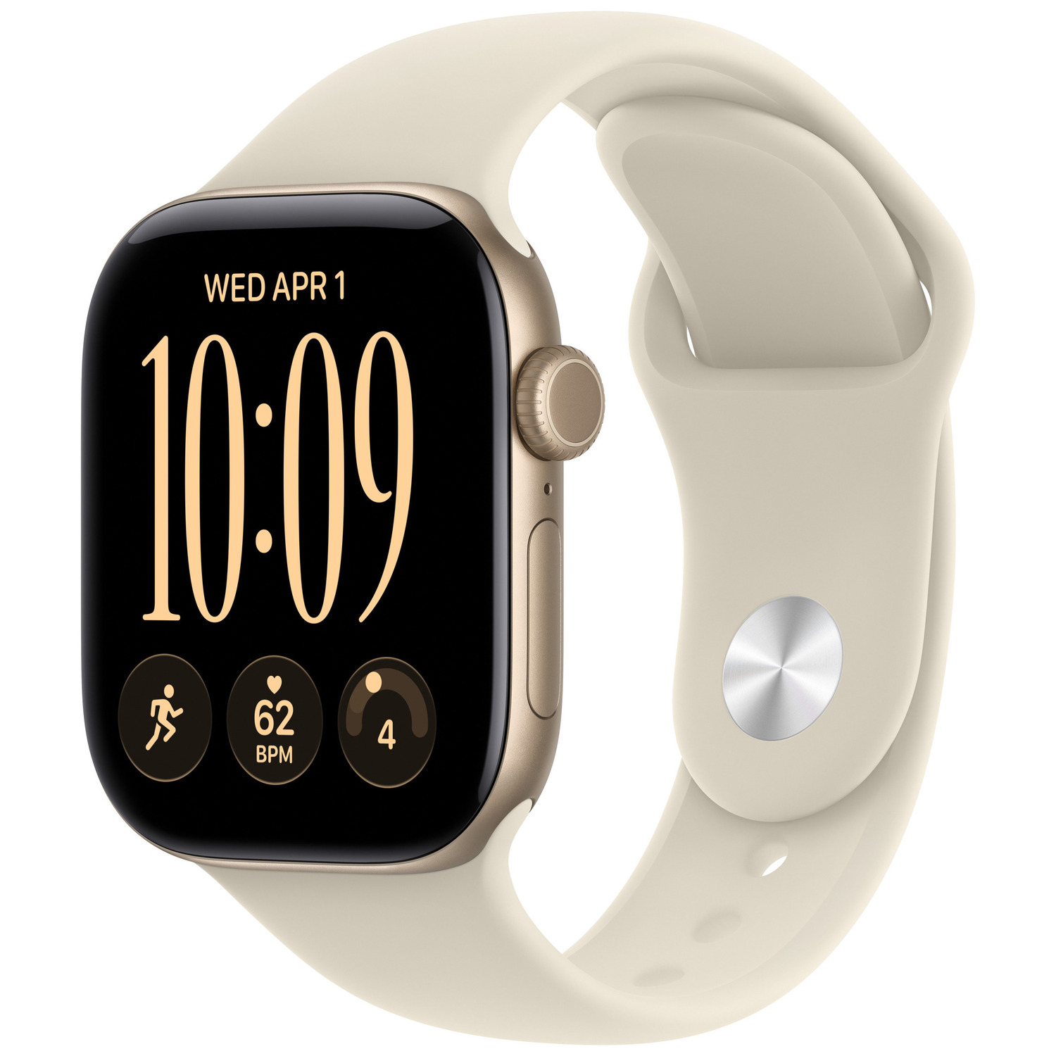 Apple Watch Series 12 Gps 42mm Light Gold Aluminium Case With Sand Sport Band - M/L