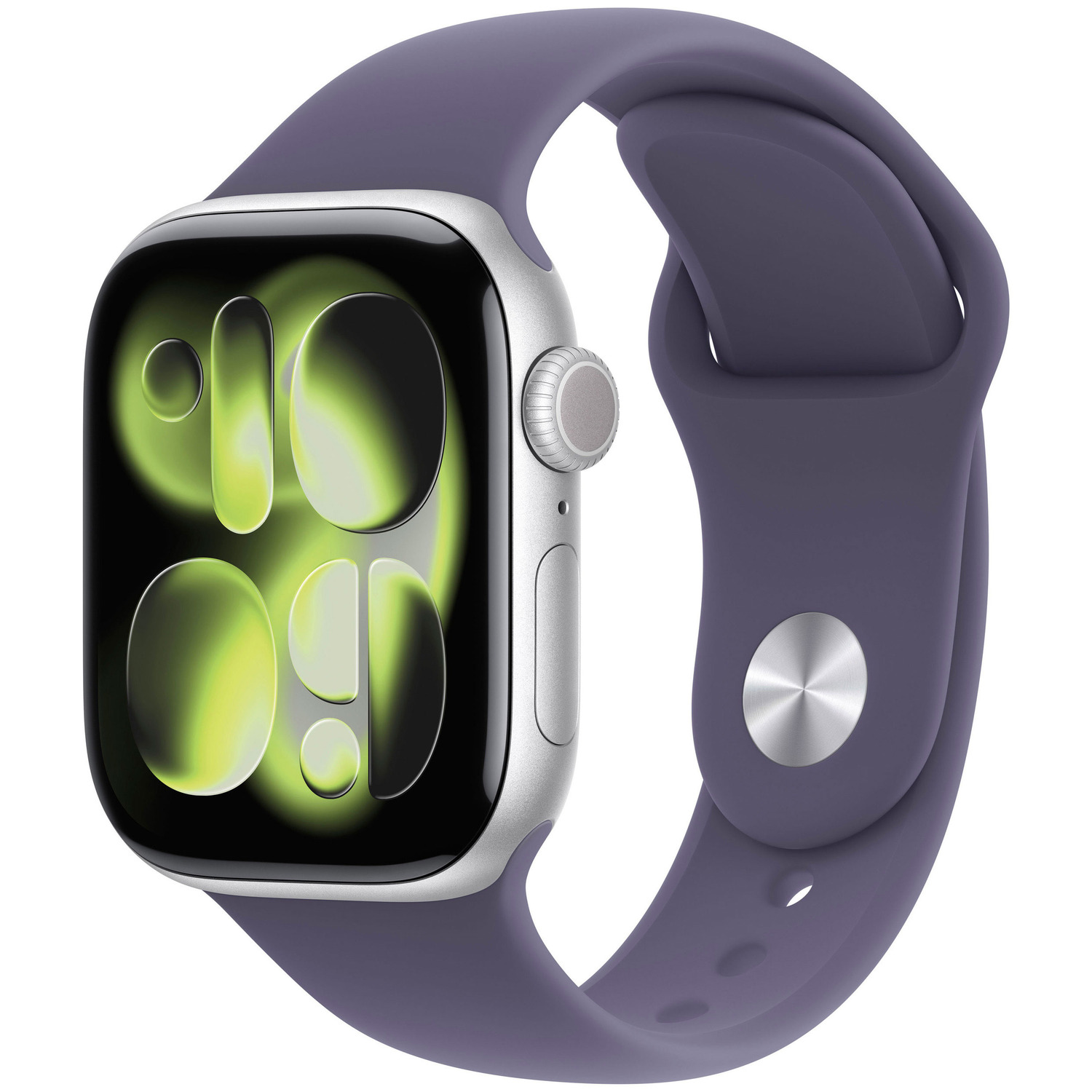 APPLE WATCH SERIES 11 GPS + CELLULAR 42MM SILVER ALUMINIUM CASE WITH PURPLE FOG SPORT BAND - S/M