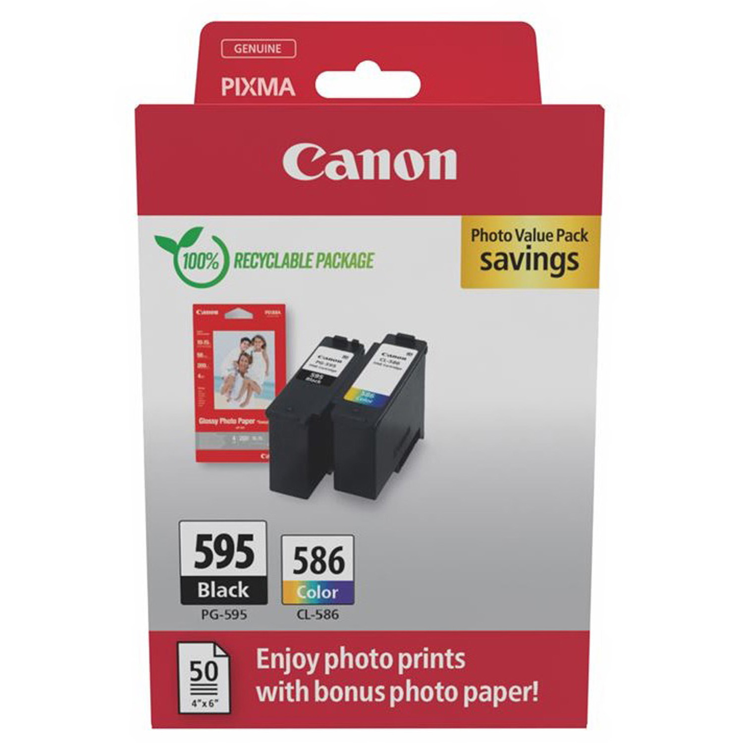 CANON PACK PG-595/CL-586 +50P