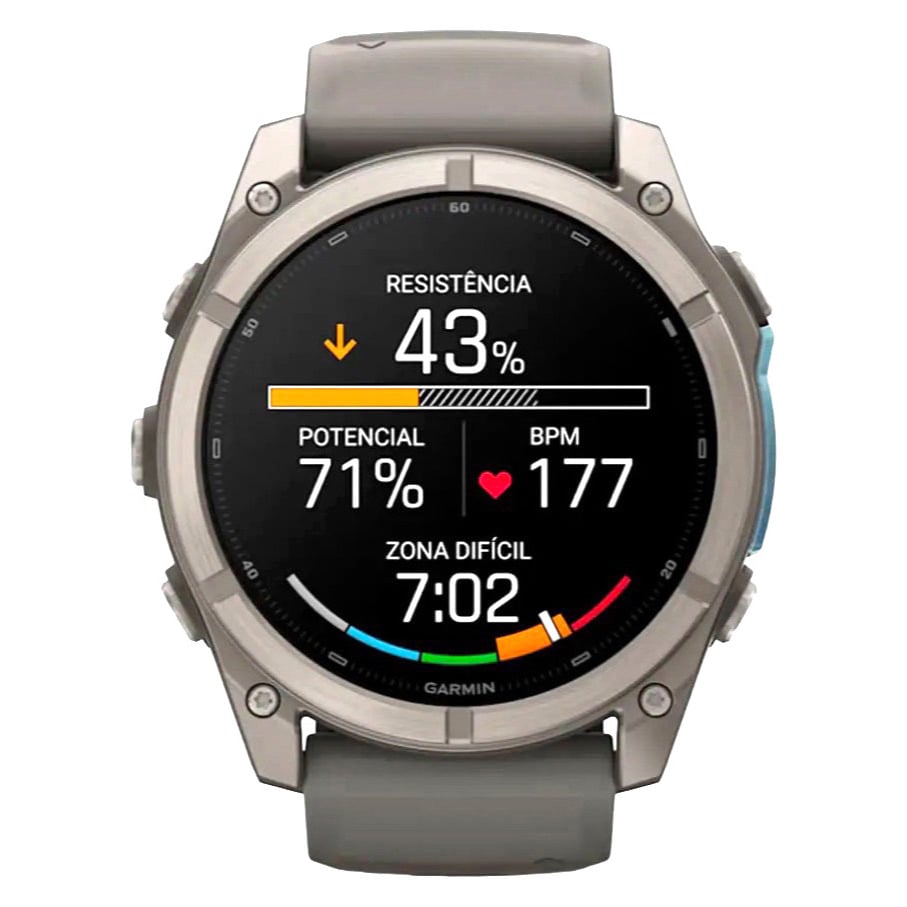 GARMIN FENIX 9 47 MM TITANIUM WITH PEBBLE GRAY SILICONE BAND