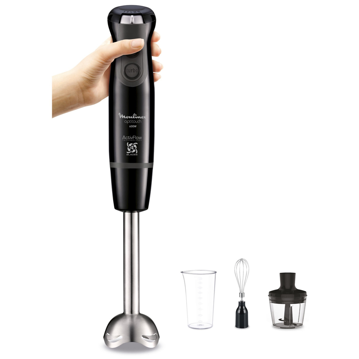 Moulinex Optitouch 3-in-1 Staafmixer - 600W - Zwart
