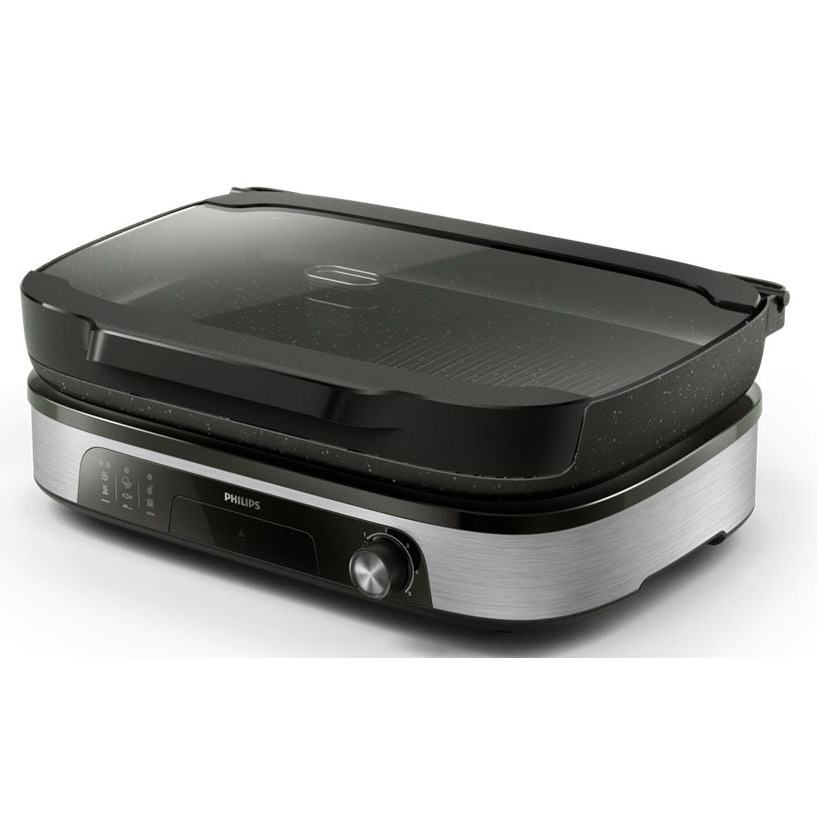 Philips HD6212/90 Elektrische Grillplaat - Zwart, Roestvrij staal