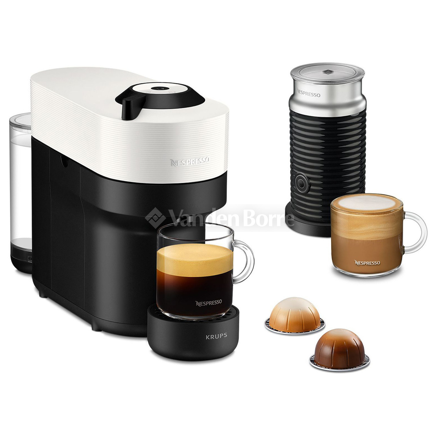 KRUPS NESPRESSO VERTUO POP WHITE YY4885FD + aeroccino | Vanden Borre