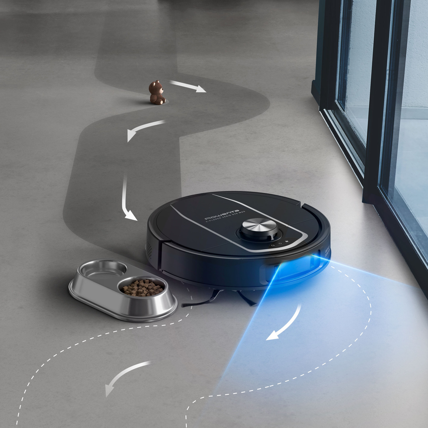 Rowenta RR7267 X-Plorer Serie 40 Smart Robotstofzuiger, Ideaal is voor huisdiereigenaren, Dual Force-borstels