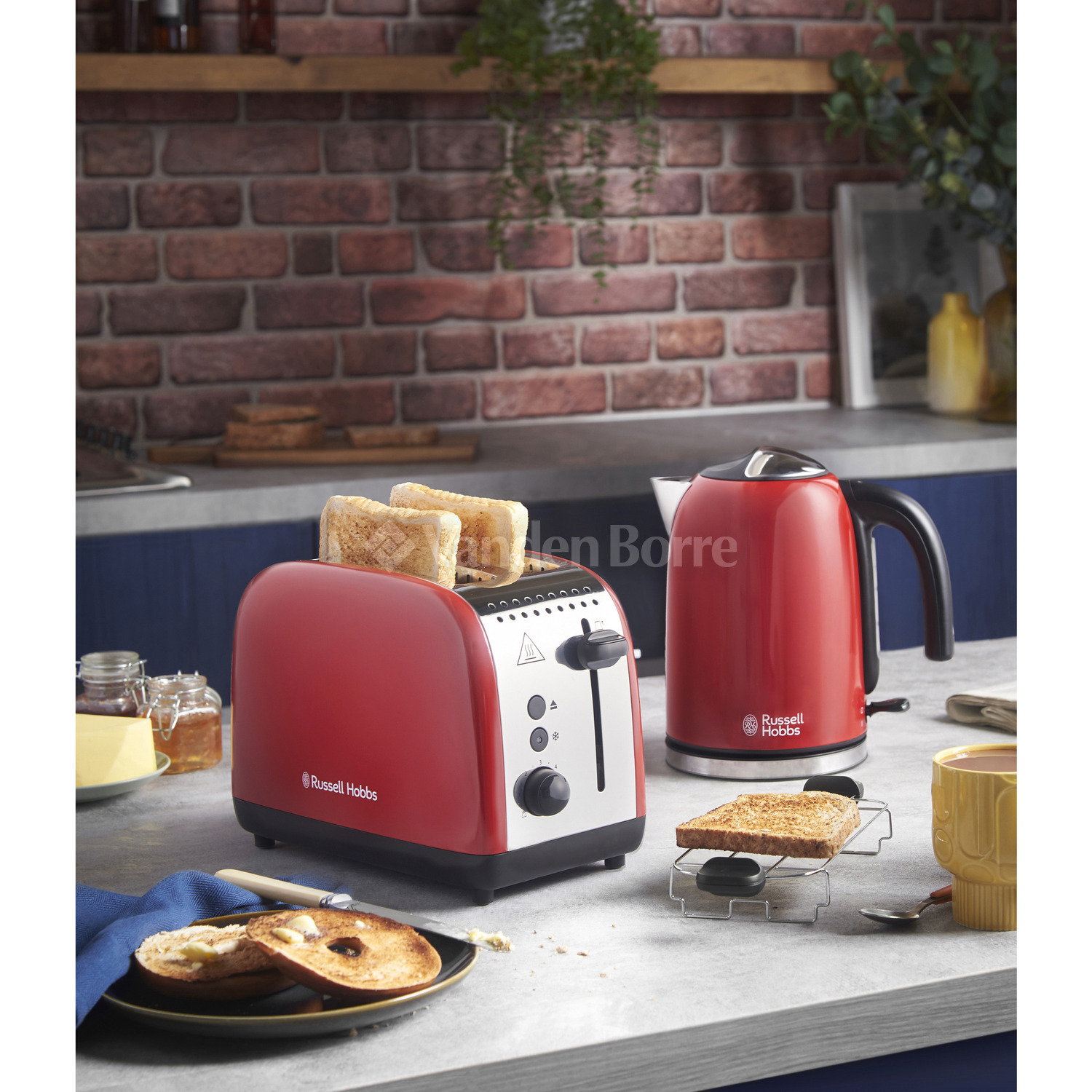 Russell Hobbs Broodrooster [voor 2 sneden] Eden (6 bruiningsniveaus, heffunctie, ontdooi-, opwarm- en stopfunctie, kruimellade, broodopzetstuk, pistache 27374-56