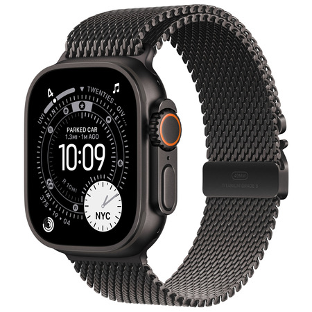 APPLE WATCH ULTRA 3GPS + CELLULAR49MMBOTIER TITANE NOIR AVEC BRACELET MILANAIS EN TITANE NOIR - M