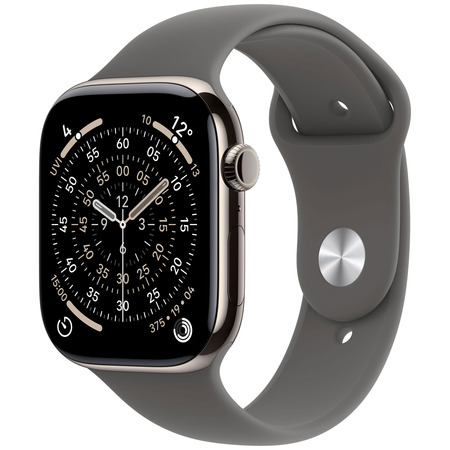 APPLE WATCH SERIES 11GPS + CELLULAR 46MMNATURAL TITANIUM CASE WITH STONE GREY SPORT BAND - M/L