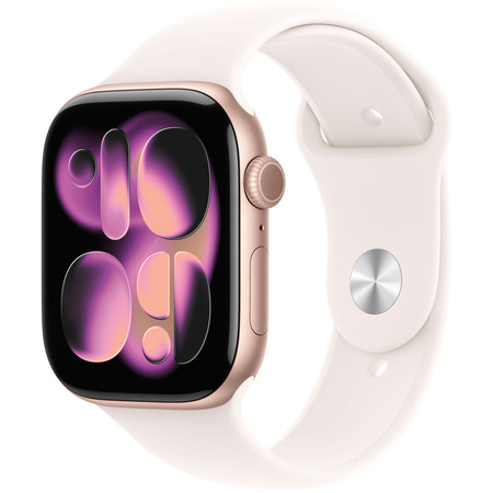 APPLE WATCH SERIES 11GPS + CELLULAR 46MM ROSE GOLD ALUMINIUM CASE WITH LIGHT BLUSH SPORT BAND - M/L