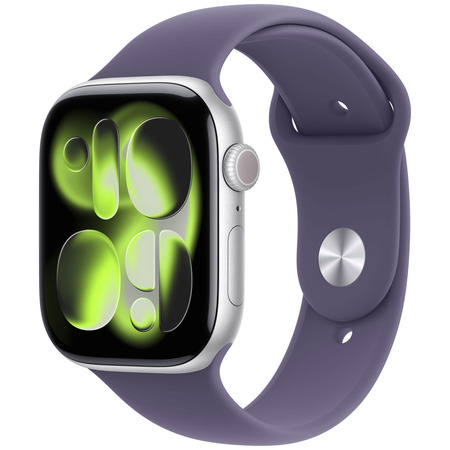 APPLE WATCH SERIES 11GPS46MMARGENT BOTIER ALUMINIUM AVEC BRACELET SPORT BRUME VIOLETTE - M/L