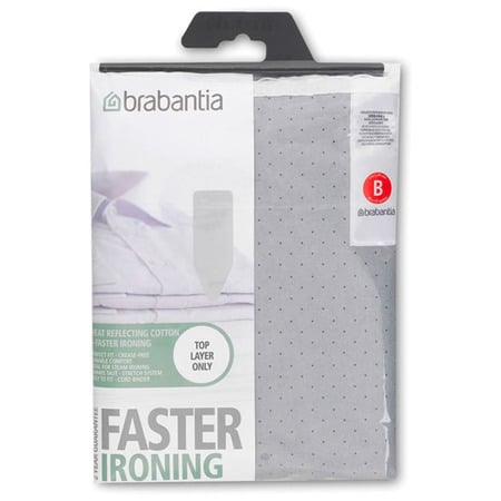 BRABANTIA STRIJKPLANKHOES B-124x38CM-TOPLAAG-METALLIC