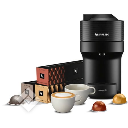 MAGIMIX Nespresso Vertuo Pop + 30 capsules + 2 cappuccino kopjes