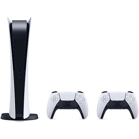 SONY PLAYSTATION 5 CONSOLE DIGITAL EDITION (SLIM) - 825GB + TWEE DUALSENSE DRAADLOZE CONTROLLERS (BUNDEL) (PS5)