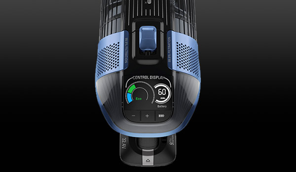 Zoom in op de batterij van een Rowenta X-Force Flex 12.60 steelstofzuiger