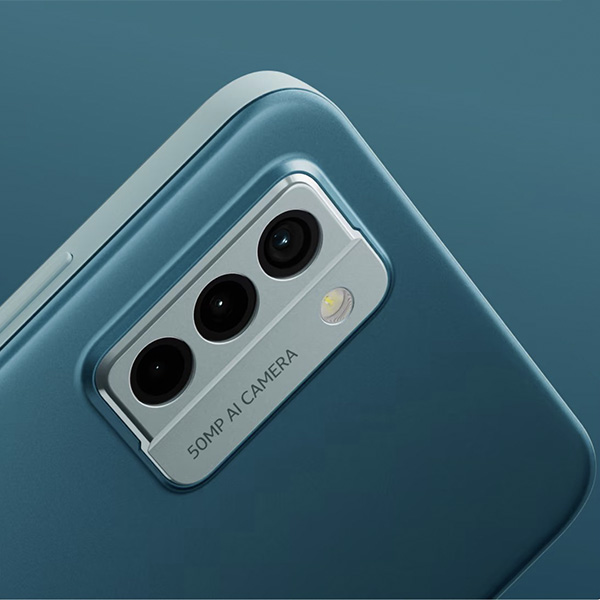 Ingezoomd beeld van de camera's aan de achterkant van de Nokia G22-smartphone