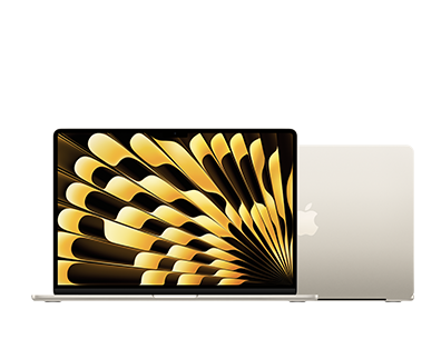 MacBook Air 15 prsentant un fond dcran noir et jaune 