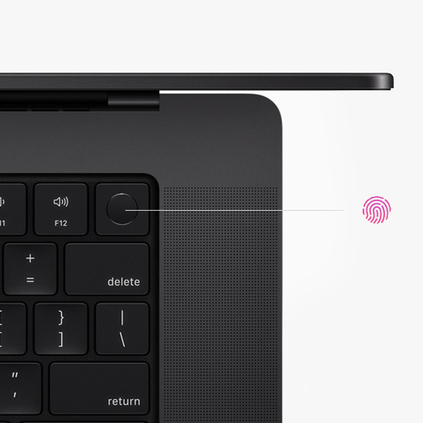 La zone Touch ID est montr�e sur le clavier du MacBook Pro