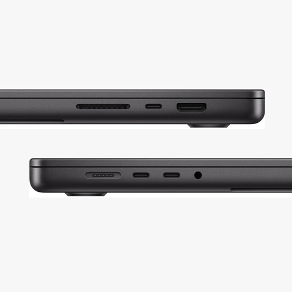 Les ports disponibles sont montr�s sur le c�t� du MacBook Pro