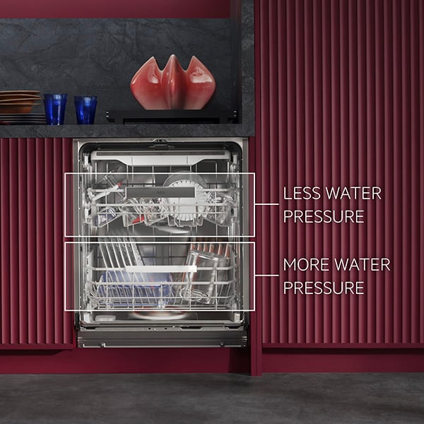 Un lave-vaisselle AEG avec technologie ZoneClean