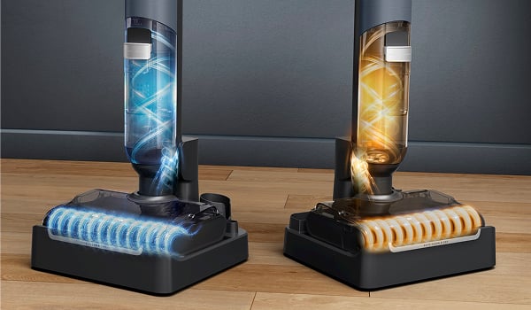 Twee Rowenta X-Clean Pro 5 modellen aan het opladen